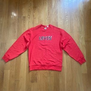 Levi's Logo Crewneck Sweatshirt, Red Men’s Medium